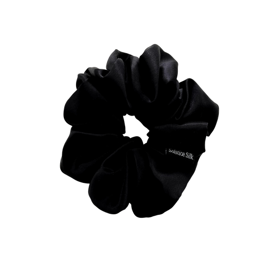 Silk Large Scrunchie - Black