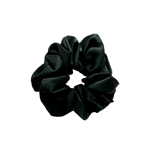 Silk Large Scrunchie - Dark Green